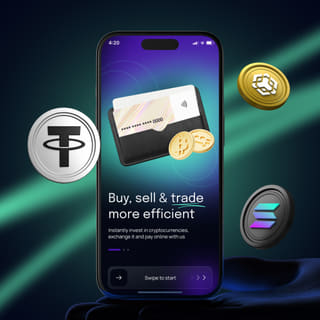 Application Ciel Cryptance pour le trading visible sur un smartphone